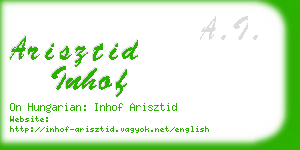 arisztid inhof business card